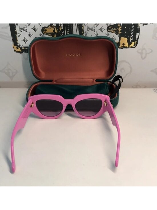 New Authentic ✨ Authentic Gucci GG1421S 004 Sunglasses – Pink Geometric Cat-Eye main image 10